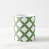 Grün-weißes Schachbrett-Diamantmuster Kaffeetasse (Mittel)