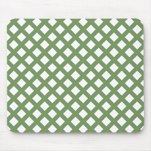 Grün-weißes Schachbrett-Diamantmuster Mousepad (Vorne)