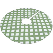 Grün-weißes Schachbrett-Diamantmuster Polyester Weihnachtsbaumdecke (Schrägansicht)