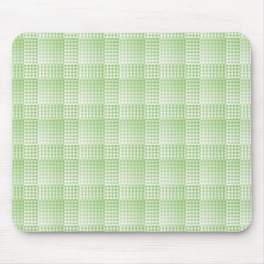 Grün-weißes Schachbrettmuster abstrakt Mousepad (Vorne)
