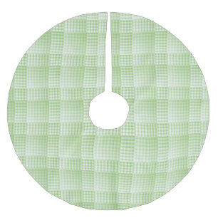 Grün-weißes Schachbrettmuster abstrakt Polyester Weihnachtsbaumdecke