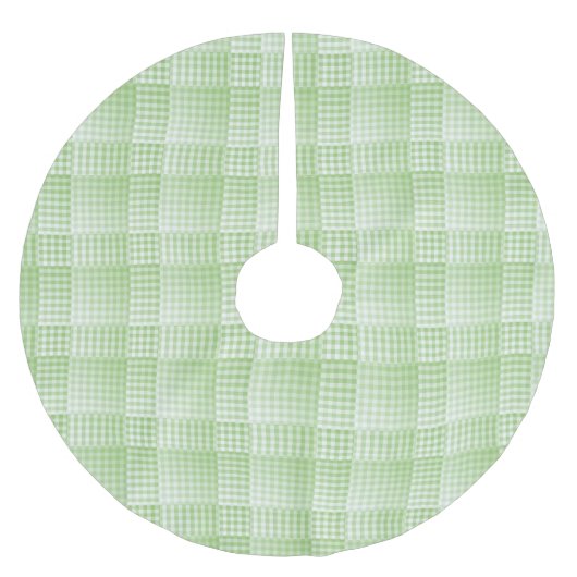 Grün-weißes Schachbrettmuster abstrakt Polyester Weihnachtsbaumdecke (Vorderseite)