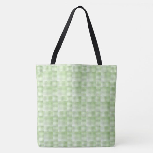 Grün-weißes Schachbrettmuster abstrakt Tasche (Vorderseite)