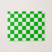 Grün-weißes Schachbrettmuster Puzzle (Horizontal)