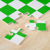 Grün-weißes Schachbrettmuster Puzzle (Seite)