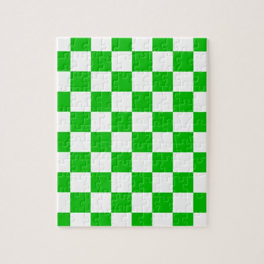 Grün-weißes Schachbrettmuster Puzzle (Vertikal)