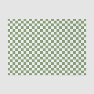 Grün-weißes Schachbrettmuster Seidenpapier