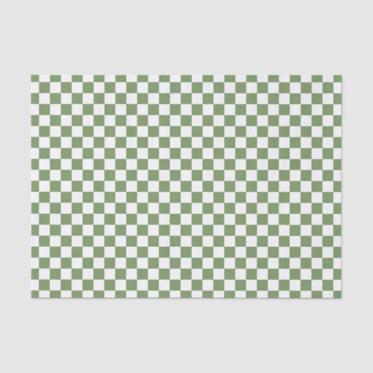 Grün-weißes Schachbrettmuster Seidenpapier (Vorderseite)