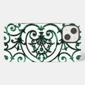 Grün-weißes Scrollwork-Muster Case-Mate iPhon iPhone Hülle (Rückseite (Horizontal))