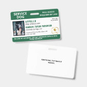 Grün-weißes Servicehund-Logo & Foto-ID Ausweis (Vorder- & Rückseite)