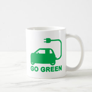 Grün werden ~ Elektroautos fahren Kaffeetasse