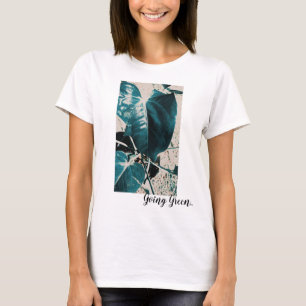 Grün werden Pflanzenblatt Stylisches langes Hemd T T-Shirt