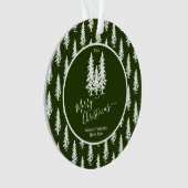 Grün | White Pine Trees Weihnachten | Foto Ornament (Vorderseite)