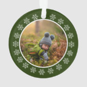 Grün | White Pine Trees Weihnachten | Foto Ornament (Rückseite)