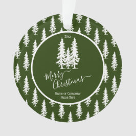 Grün | White Pine Trees Weihnachten | Foto Ornament