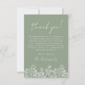 Grün Wildblume Baby in Bloom Baby Dusche Dankeskarte (Vorderseite)