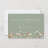 Grün Wildblume Baby in Bloom Baby Dusche Dankeskarte (Rückseite)
