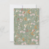 Grün Wildblume Baby in Bloom Baby Dusche Dankeskarte (Rückseite)