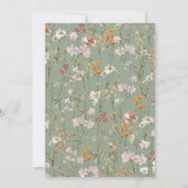 Grün Wildblume Baby in Bloom Baby Dusche Dankeskarte (Rückseite)