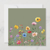 Grün Wildblume Baby in Bloom Baby Dusche Einladung (Rückseite)