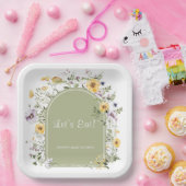 Grün Wildblume Baby in Blütendusche Pappteller (Party)