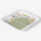 Grün Wildblume Baby in Blütendusche Pappteller (Gewinkelt)