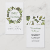 Grün winden das Bio Watercolor-Lorbeer-Blätter Visitenkarte (Vorne/Hinten)