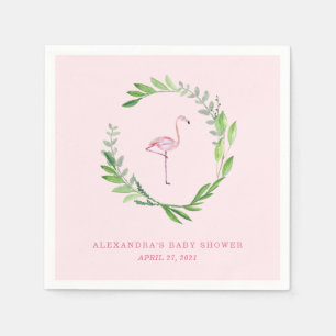 Grün winden rosa Flamingo Serviette