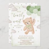 Grün, wir können frühzeitig auf eine Babydusche wa Einladung (Vorne/Hinten)