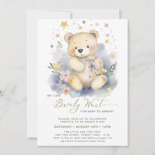 Grün wir können frühzeitig auf Niedliche Girl-Baby Einladung (Vorderseite)