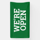 Grün wir sind Open Template Business Banner Zeiche (Vertikal)