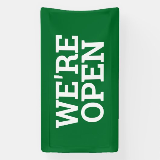 Grün wir sind Open Template Business Banner Zeiche (Vertikal)