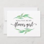 Grün wird mein Blumenmädchen sein Einladung (Vorderseite)