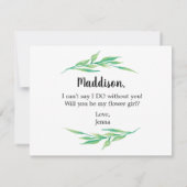 Grün wird mein Blumenmädchen sein Einladung (Rückseite)