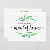 Grün wird meine Trauzeugin sein Einladung (Vorne/Hinten)