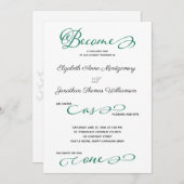 Grün wird zu einer Hochzeitsfeier an einem Strand Einladung (Vorne/Hinten)