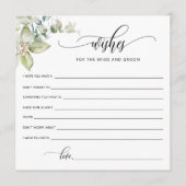 Grün, Wünsche für die Braut und Bräutigam / Braut Hinweiskarte (Vorderseite)