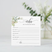 Grün, Wünsche für die Braut und Bräutigam / Braut Hinweiskarte (Stehend Vorderseite)