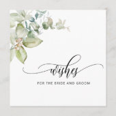 Grün, Wünsche für die Braut und Bräutigam / Braut Hinweiskarte (Rückseite)