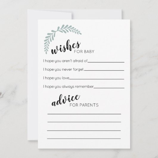 Grün Wünsche und Ratschläge Karte (Vorderseite)