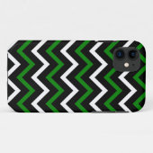 Grün, Zickzack Schwarzweiss-Muster (Zickzack) Case-Mate iPhone Hülle (Rückseite (Horizontal))