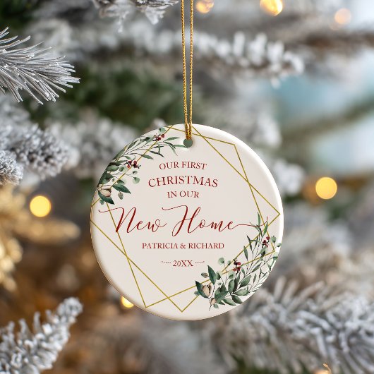 Grün zu unseren ersten Weihnachten in unserer neue Keramik Ornament