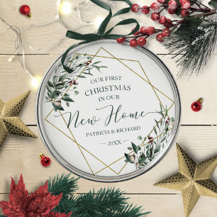 Grün zu unseren ersten Weihnachten in unserer neue Ornament Aus Metall