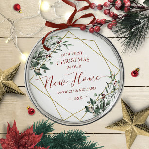 Grün zu unseren ersten Weihnachten in unserer neue Ornament Aus Metall