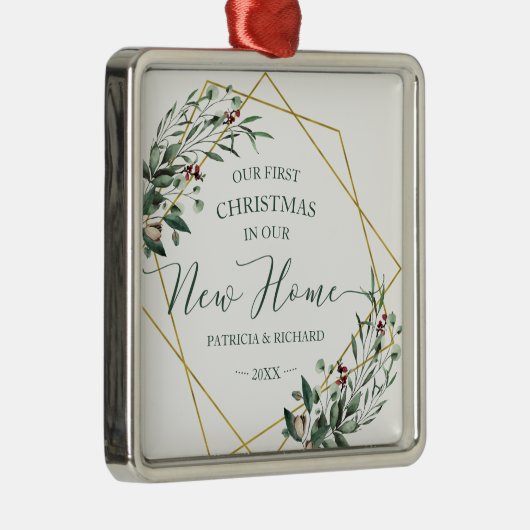 Grün zu unseren ersten Weihnachten in unserer neue Ornament Aus Metall (Rechts)