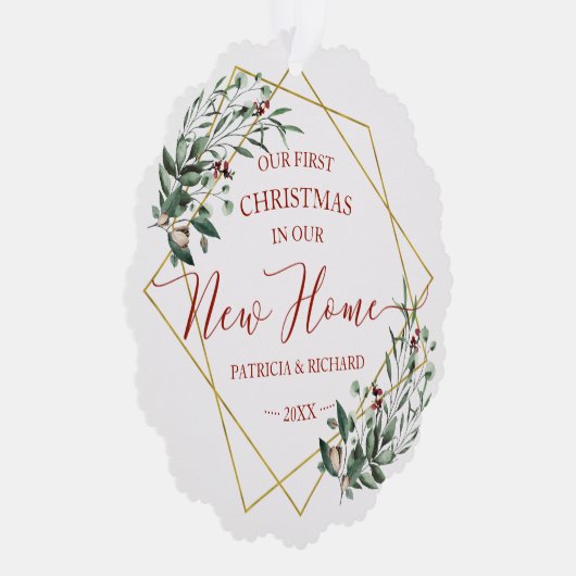 Grün zu unseren ersten Weihnachten in unserer neue Ornament Karte (Rechts)
