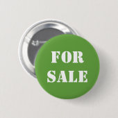 Grün zu VERKAUFEN Typografie Button (Vorne & Hinten)