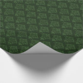 Grün zum Grünbuch zum Wrapping von Green Damask Geschenkpapier (Ecke)