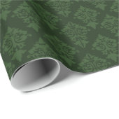 Grün zum Grünbuch zum Wrapping von Green Damask Geschenkpapier (Rolleneckpunkt)