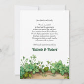 Grünanlage und Frühjahrshochzeit des Fotos Dankeskarte (Rückseite)